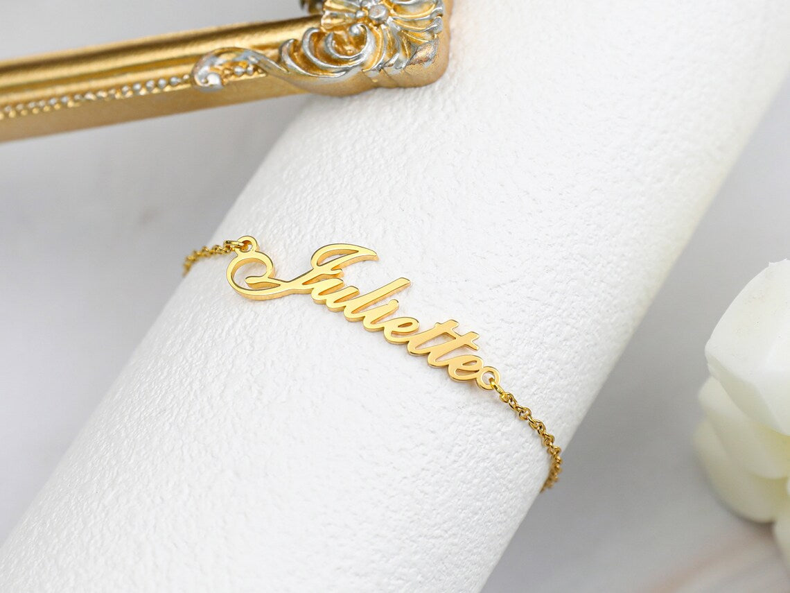 Anillo de tobillo personalizado en oro - Pulsera de tobillo con tu nombre