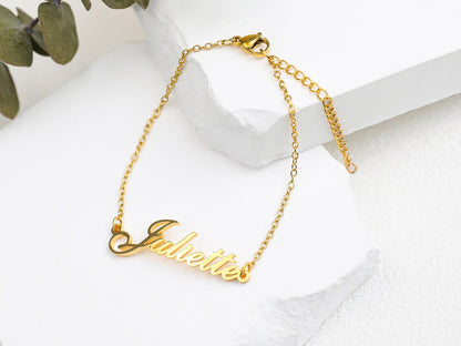 Anillo de tobillo personalizado en oro - Pulsera de tobillo con tu nombre