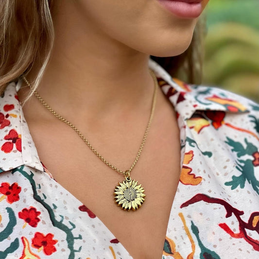 Eres mi sol - Collar con colgante de girasol