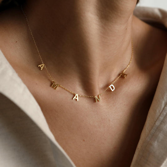 Cadena de nombre con letras - Collar de nombre personalizado