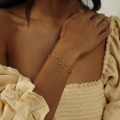 Doble cadena de cuentas Ripple - Pulsera de capas