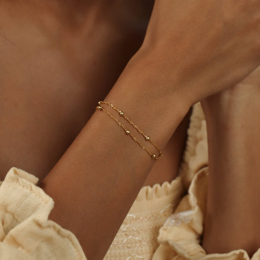 Doble cadena de cuentas Ripple - Pulsera de capas