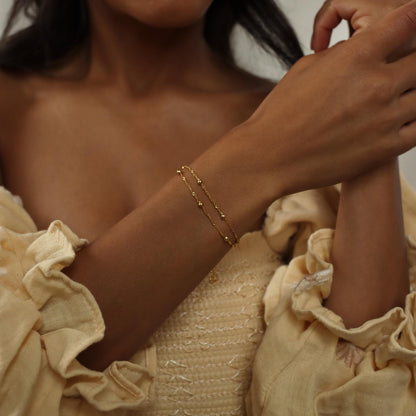 Doble cadena de cuentas Ripple - Pulsera de capas