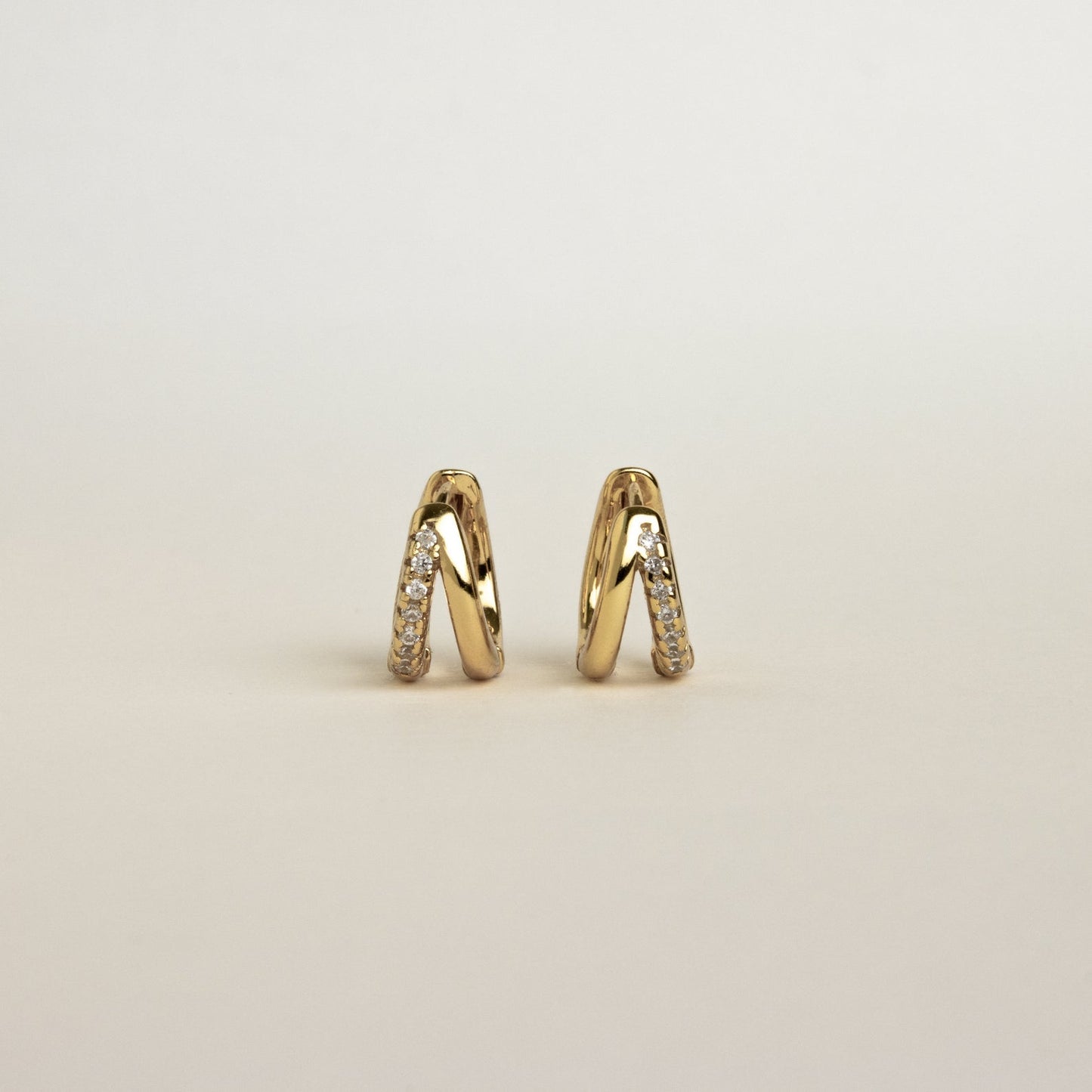 Duo Huggies - Pendientes Duo con Circonitas