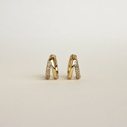 Duo Huggies - Pendientes Duo con Circonitas