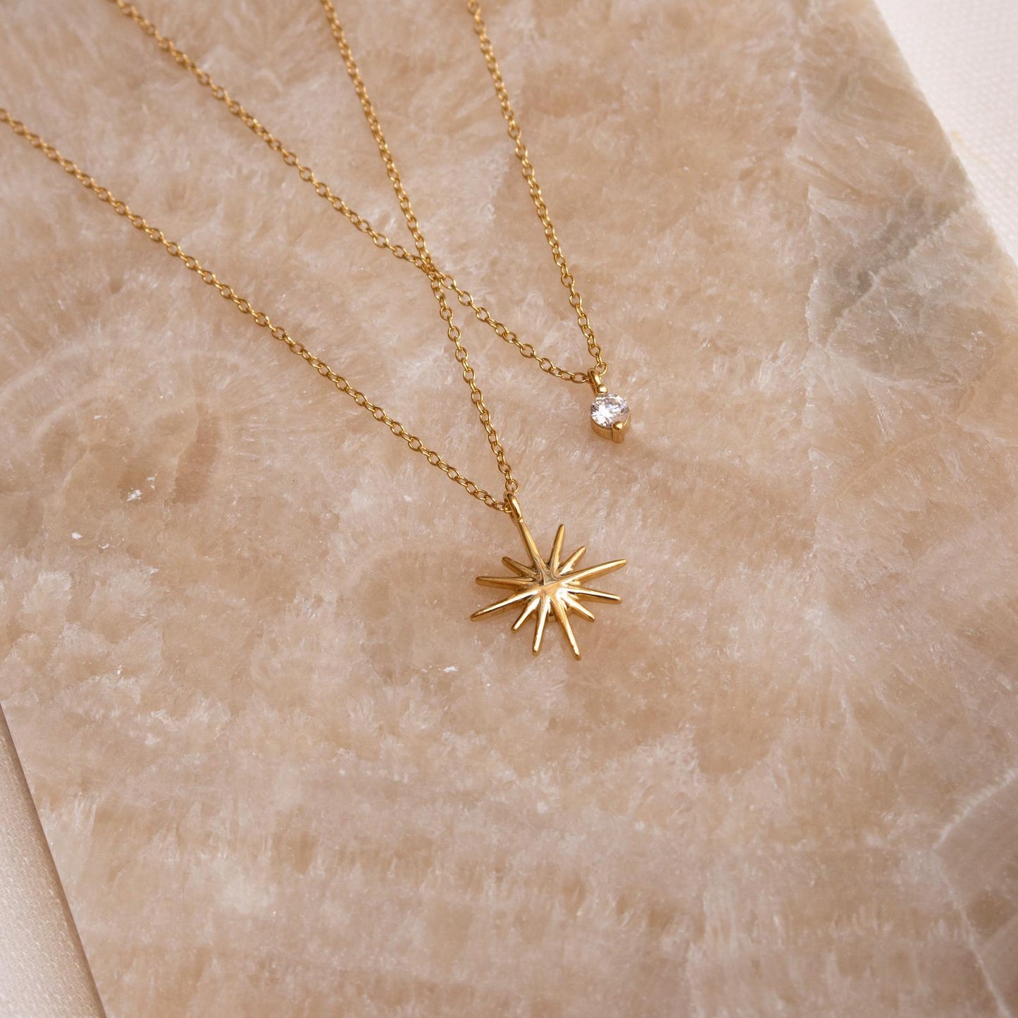 Doble capa Collar de Estrella - Collar Starburst Duo