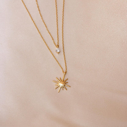 Doble capa Collar de Estrella - Collar Starburst Duo