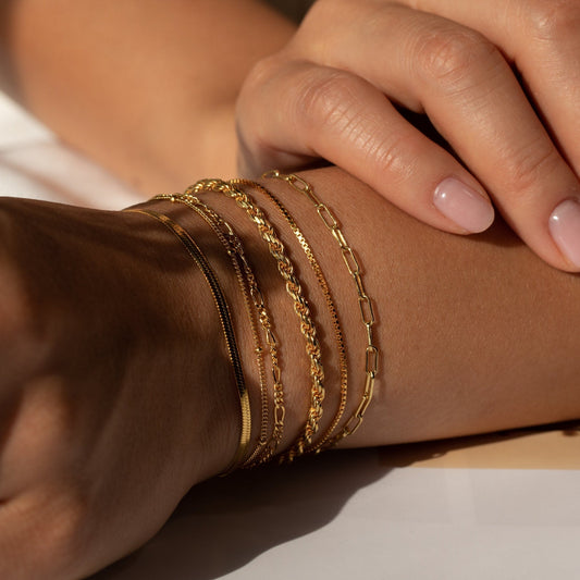 Pulseras de cadena - Pulseras minimalistas apiladas