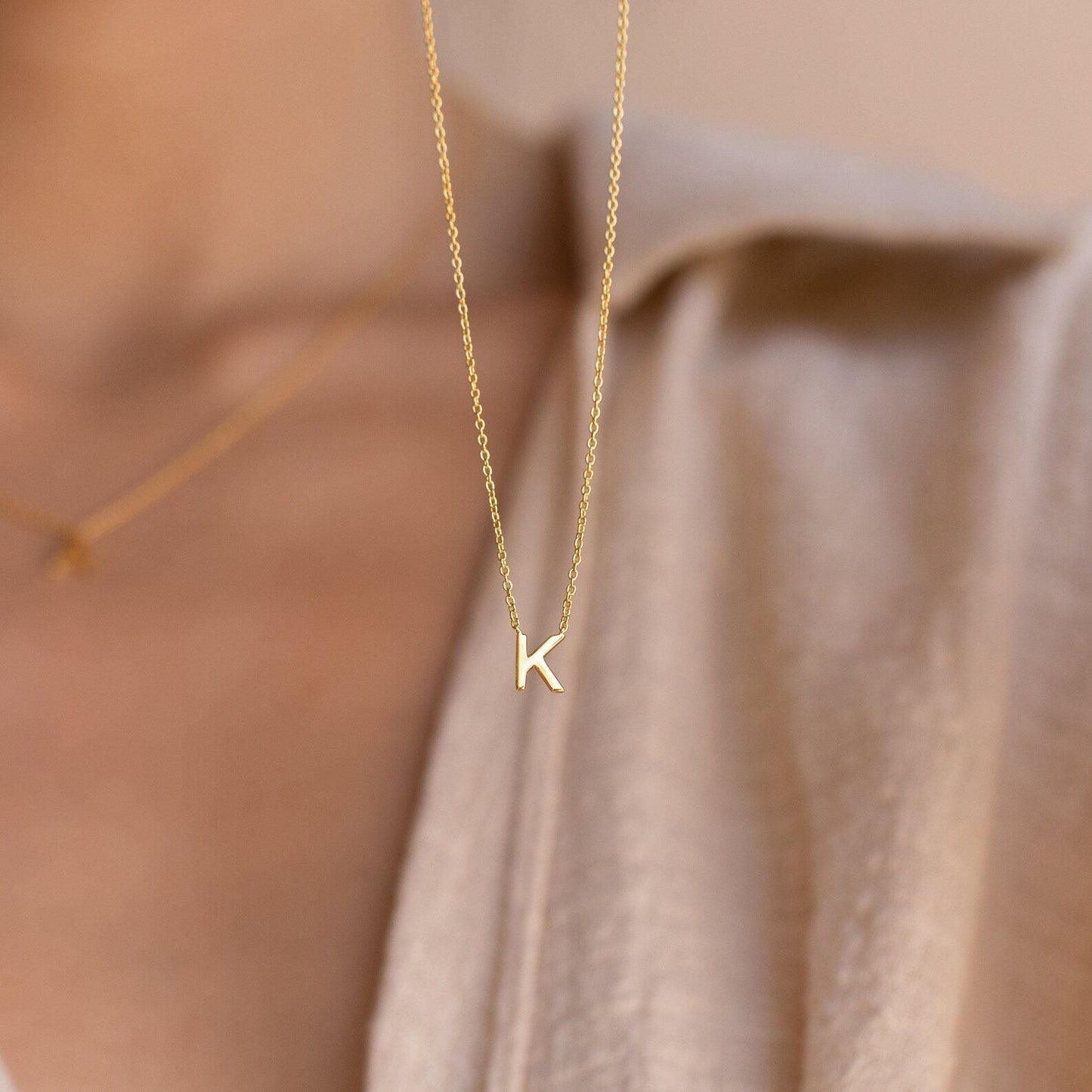 Collar de iniciales delicadas - Collar de letras personalizado