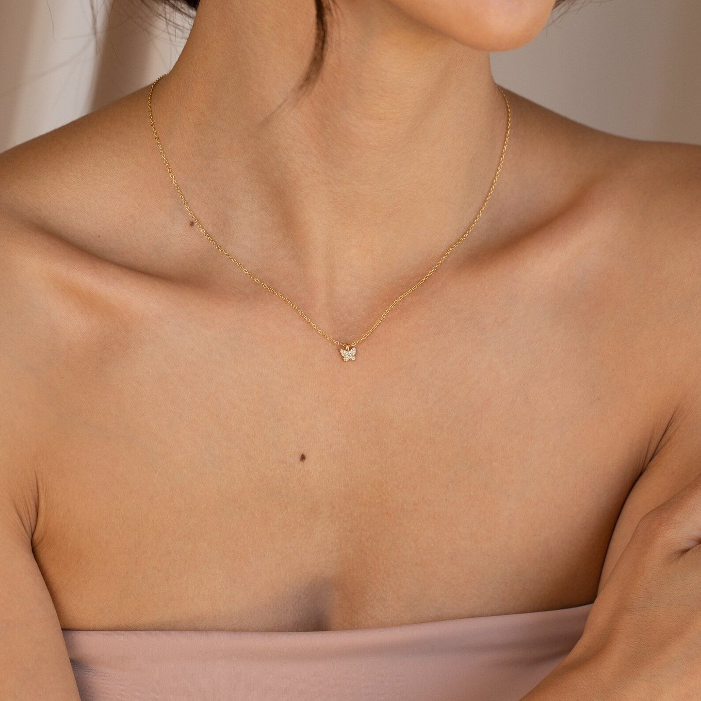 Mandy – Collar Mariposa Pavé