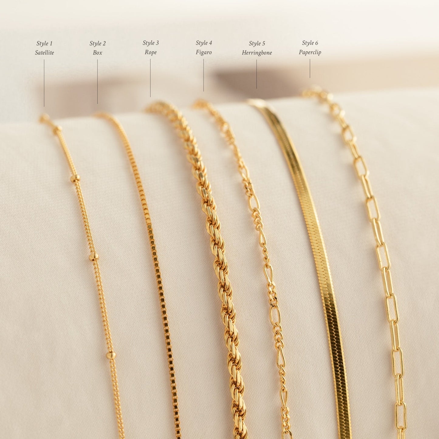 Pulseras de cadena - Pulseras minimalistas apiladas