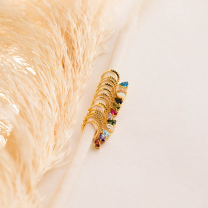 Pendientes Huggies de Piedra de Nacimiento - Pendientes de Strass