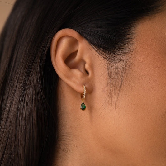 Pendientes Huggies de Piedra de Nacimiento - Pendientes de Strass