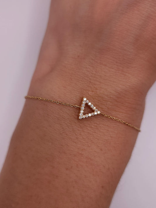 Pulsera triángulo abierto oro