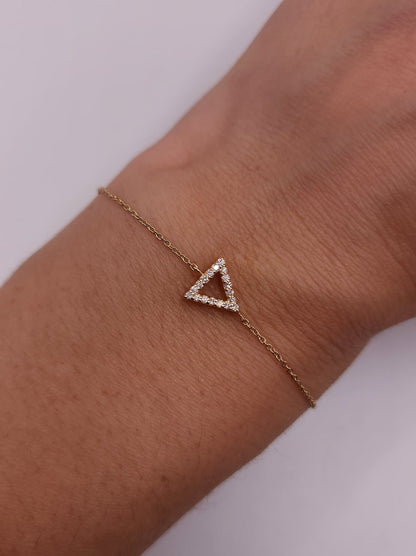 Pulsera triángulo abierto oro
