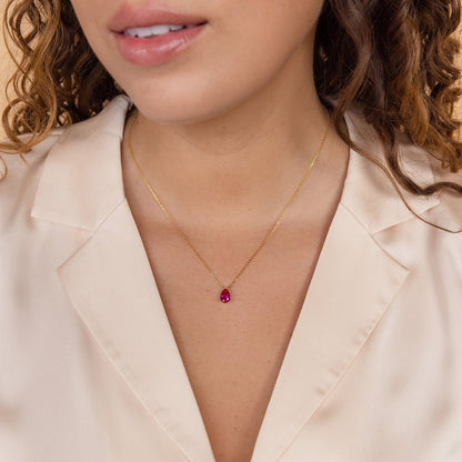 Celia – Collar Colgante Gota de Agua Circonita