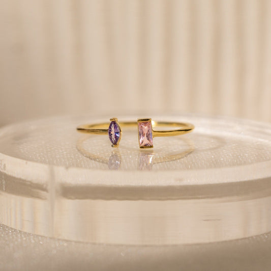 Diana – Anillo Dúo Marquise y Baguette