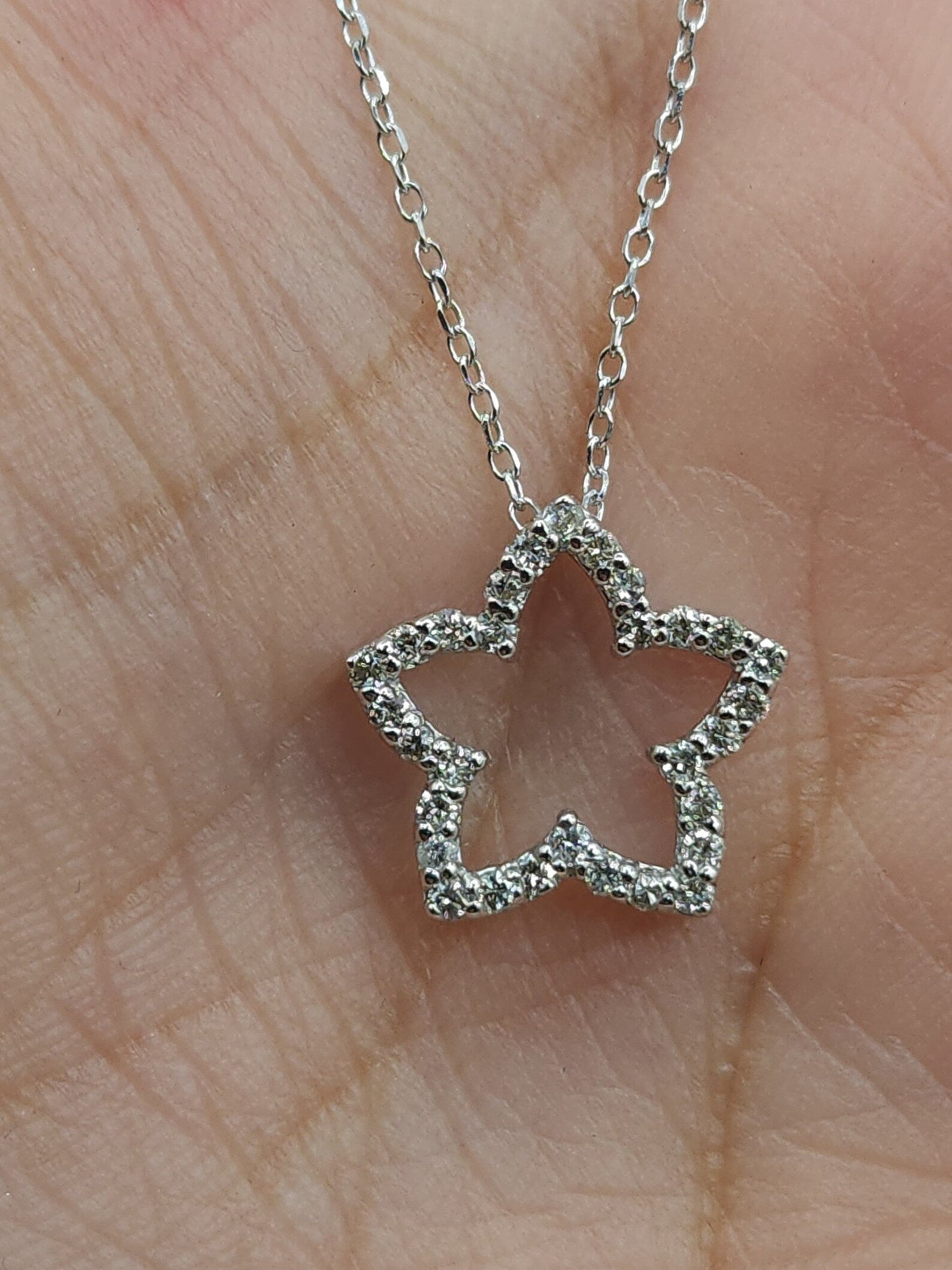 Collar Flor Estrella Abierta Plata