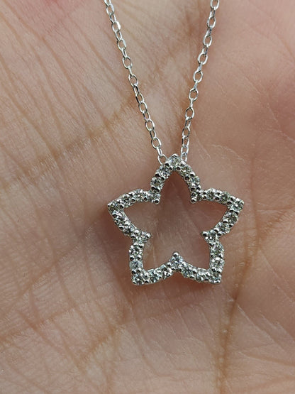 Collar Flor Estrella Abierta Plata