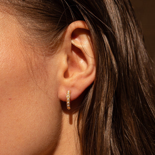 Pendientes con Perlas - Pendientes Huggies con Perlas