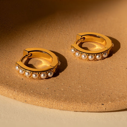 Pendientes con Perlas - Pendientes Huggies con Perlas