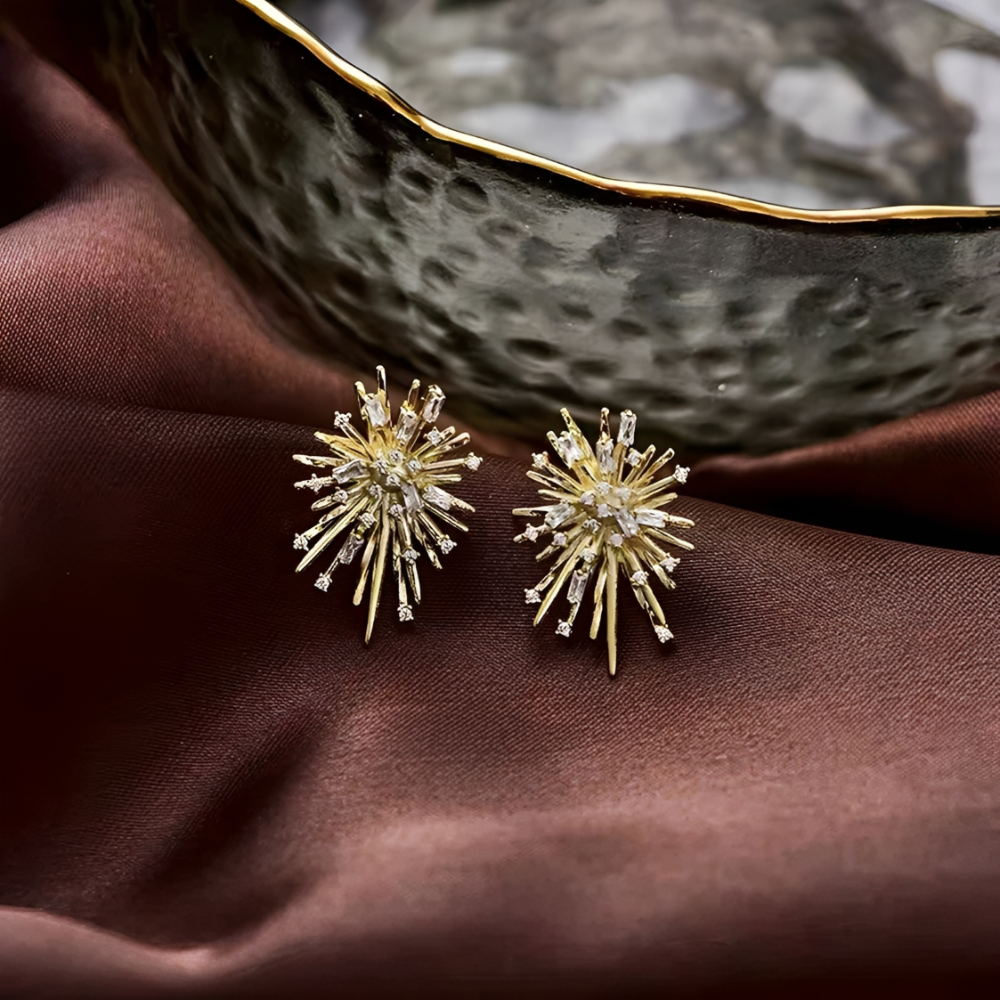 Pendientes de Fuego para Mujeres con Diseño en Forma de Rayos