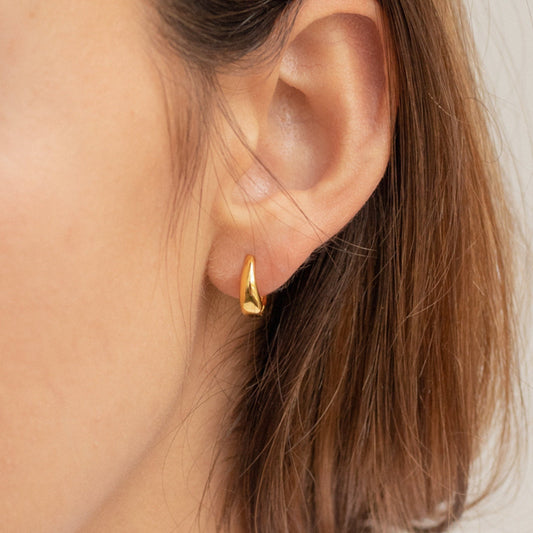 Aros Huggies Plegables - Pendientes con Hebilla Curvada