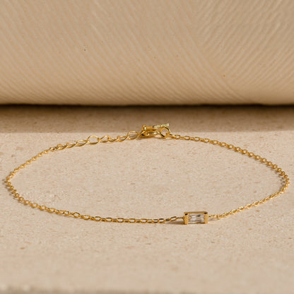 Sophie – Pulsera Baguette con Piedra de Nacimiento