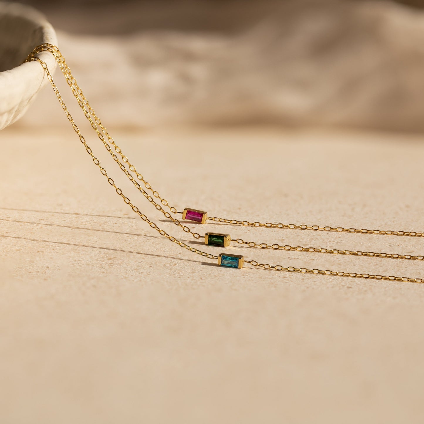 Sophie – Pulsera Baguette con Piedra de Nacimiento