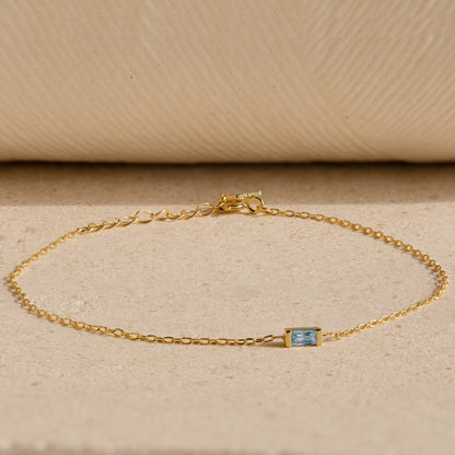 Sophie – Pulsera Baguette con Piedra de Nacimiento
