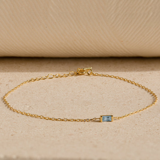 Sophie – Pulsera Baguette con Piedra de Nacimiento