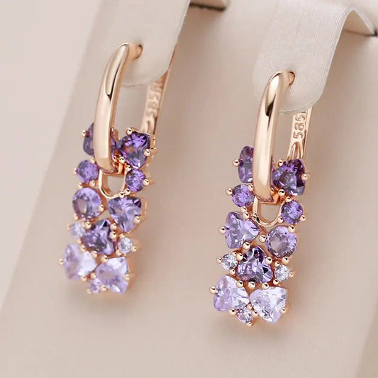 Leah - Pendientes Elegantes Morados