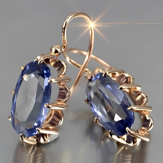 Jayela – Bisutería de Oreja Vintage con Zirconia Azul