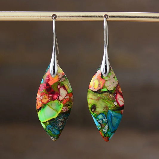 Soraya – Pendientes Vintage con Piedras de Colores