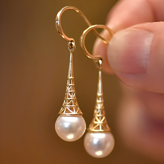 Ailyn – Pendientes Retro Doradas con Perlas