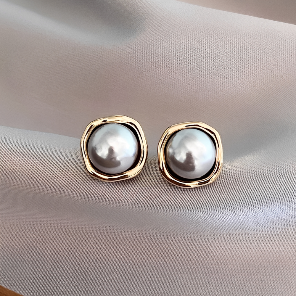 Pendientes Vintage de Mujer con Detalles de Joyería Redondos