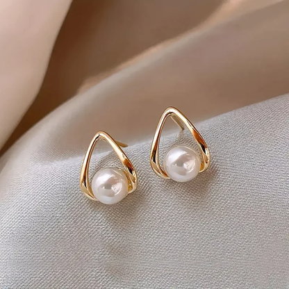 Geah – Pendientes Huecos de Perlas de Oro