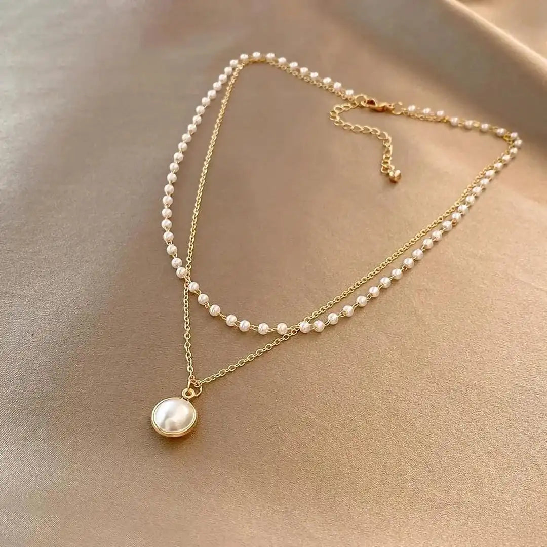 Collar de Perlas para Mujeres con Diseño Clásico de Un Solo Hilo