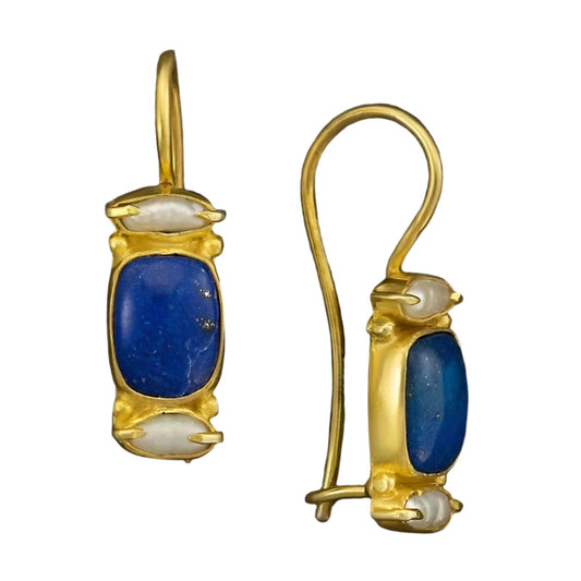Azura – Pendientes Vintage con Gotas Azules y Doradas