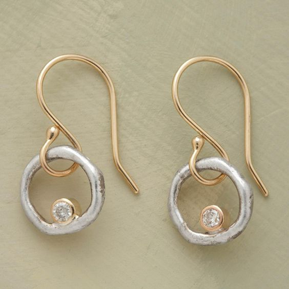Zia – Pendientes Vintage Circonita Oro & Plata