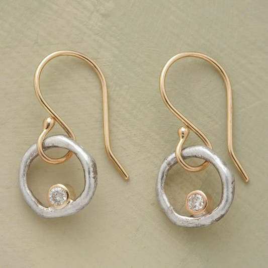 Zia – Pendientes Vintage Circonita Oro & Plata