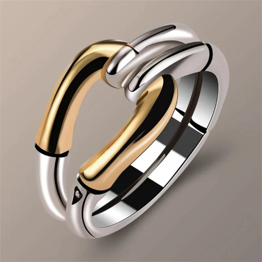 Cassia – Anillo Vintage Nudado en Oro & Plata
