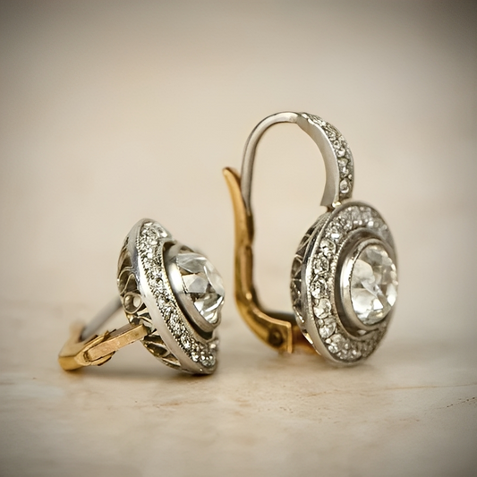 Yssa – Pendientes Chic Vintage Cristales Oro-Plata