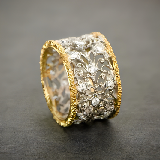 Yona – Anillo Vintage Hiedra en Circonio