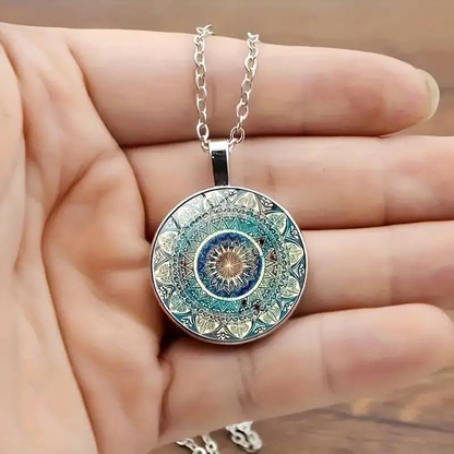 Florine – Collar Vintage Mandala Redondo Azul