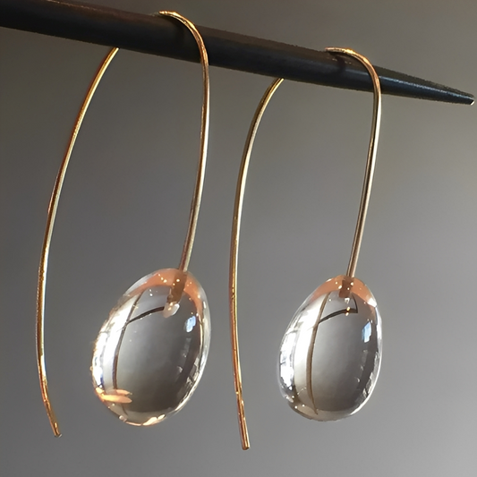Elara – Pendientes Cristal Gris Estilo Retro