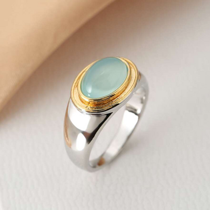 Gabi – Anillo Vintage en Piedra de Luna Verde