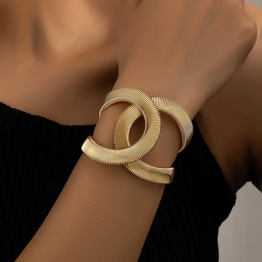 Celia – Pulsera Doble Elegante en Oro