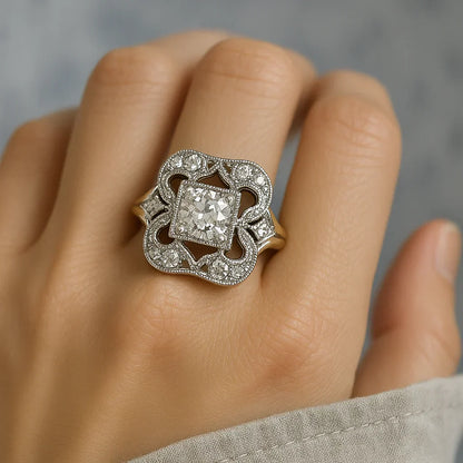 Isla – Anillo Vintage en Oro y Circonia