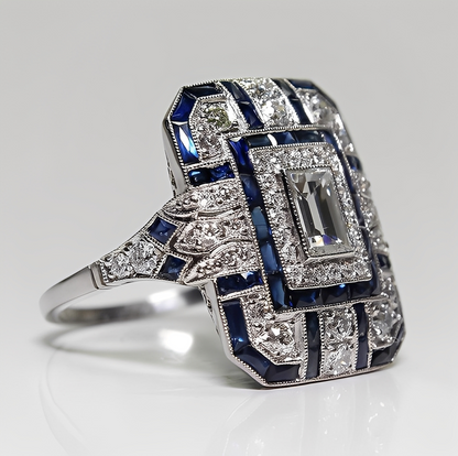 Mathilde – Anillo Plata & Zirconia Azul Vintage